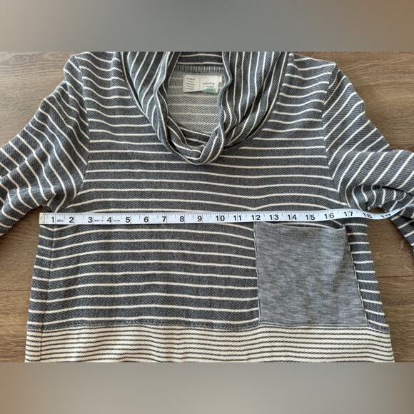 Anthropologie Saturday Sunday Striped Cowl Neck Drawstring Waist Sweater Size L - Picture 8 of 9